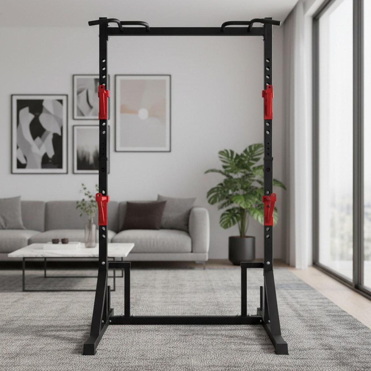 Pull Up Bar - Power Rack Regolabile con Barra per